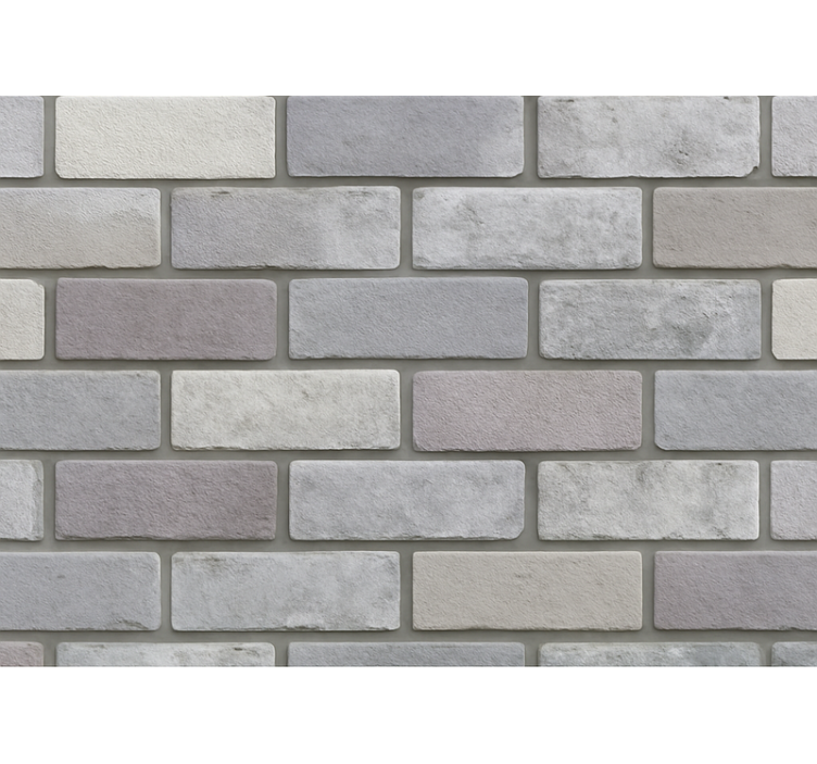 Living area wallpaper light grey bricks - TenStickers