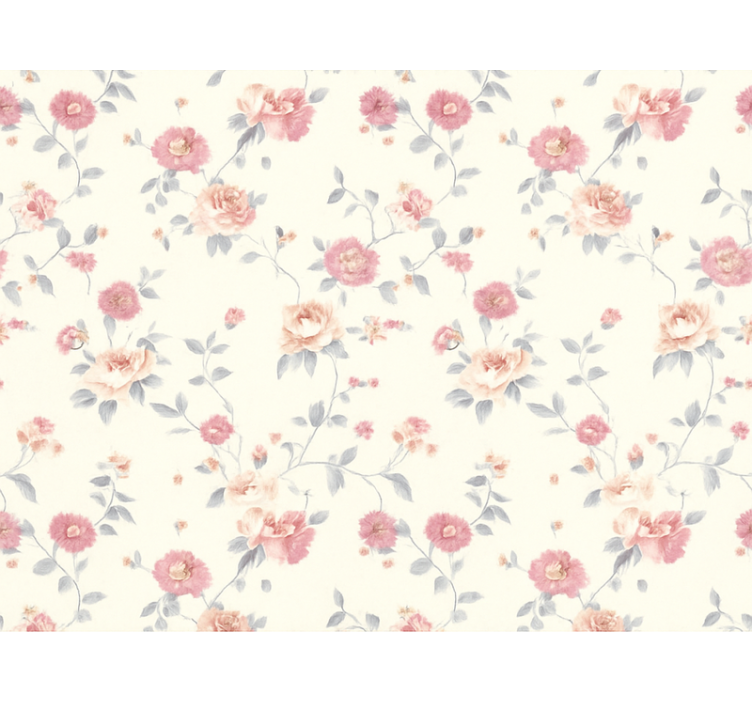 Master bedroom wallpaper floral textile print - TenStickers