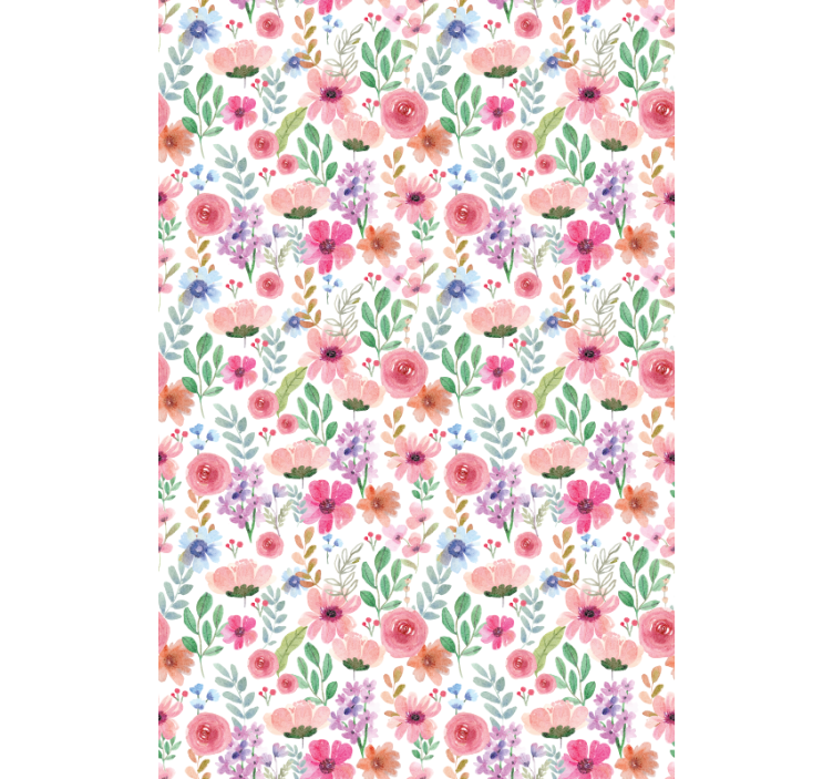 Multicolor flowers wallpaper - TenStickers