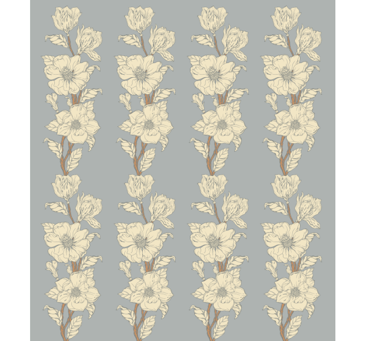 Flowers wallpaper in new nostalgic magnolia style - TenStickers