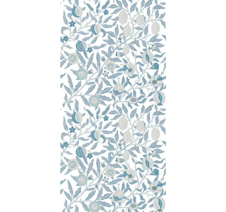 Flowers wallpaper in blue victorian style - TenStickers