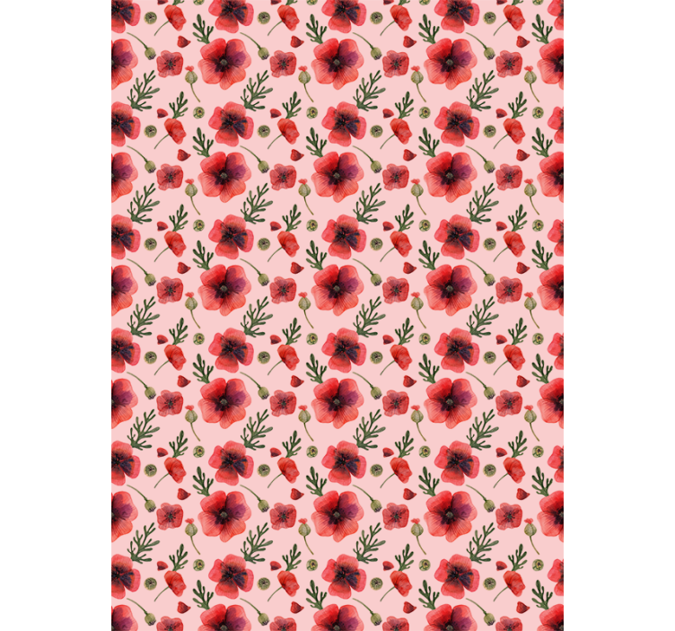 Flowers wallpaper watercolor poppies - TenStickers