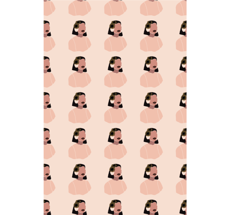 Flowers wallpaper lovely woman sunflower face - TenStickers