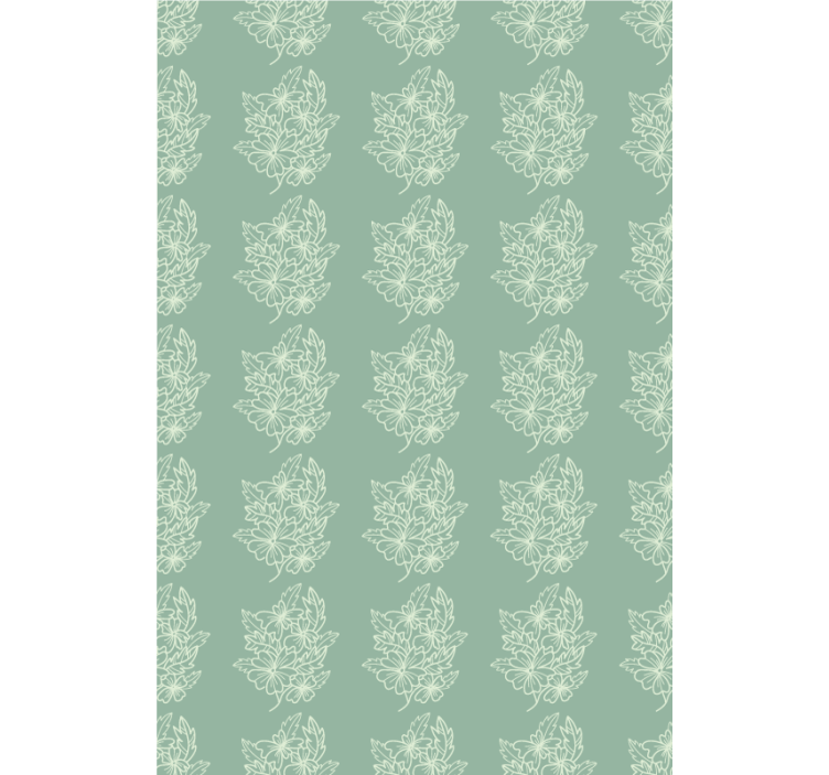 Flowers wallpaper in green minimalist style - TenStickers