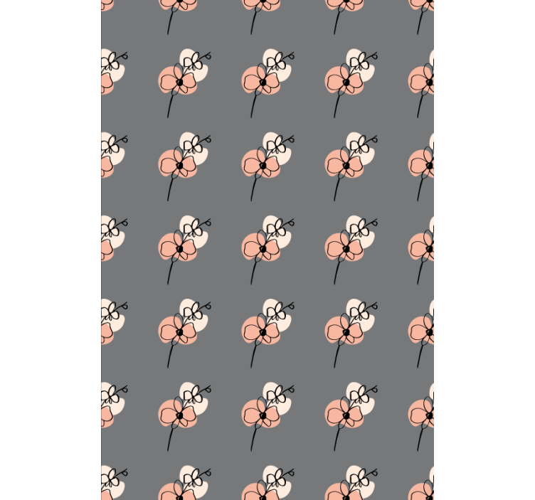 Floral wallpaper orchids abstract line art design - TenStickers