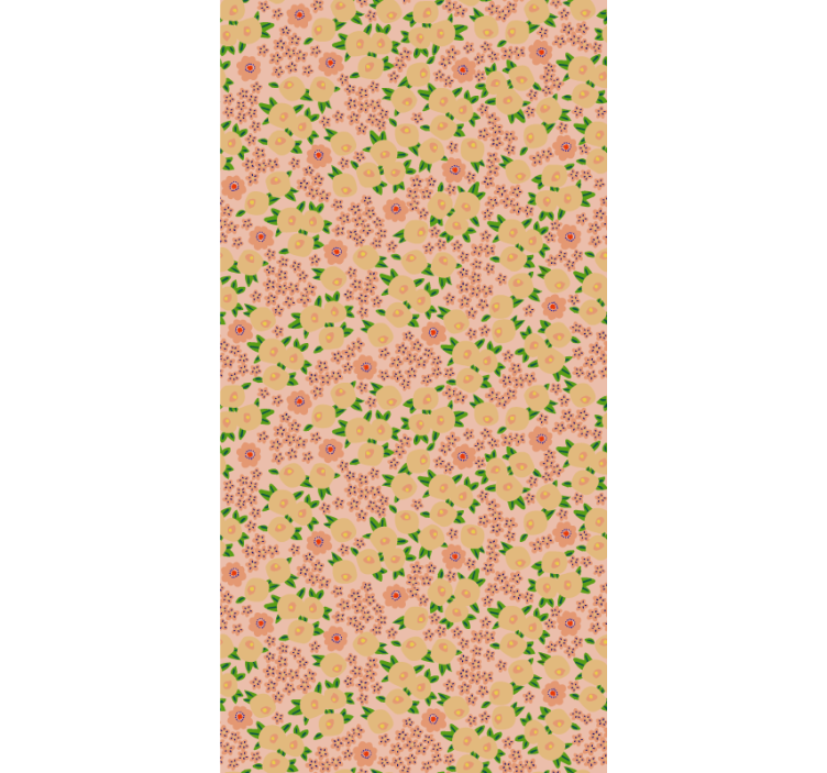 Floral wallpaper original floral pattern in peach tones - TenStickers