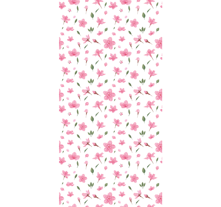 Floral wallpaper watercolor pastel pink blossoms - TenStickers