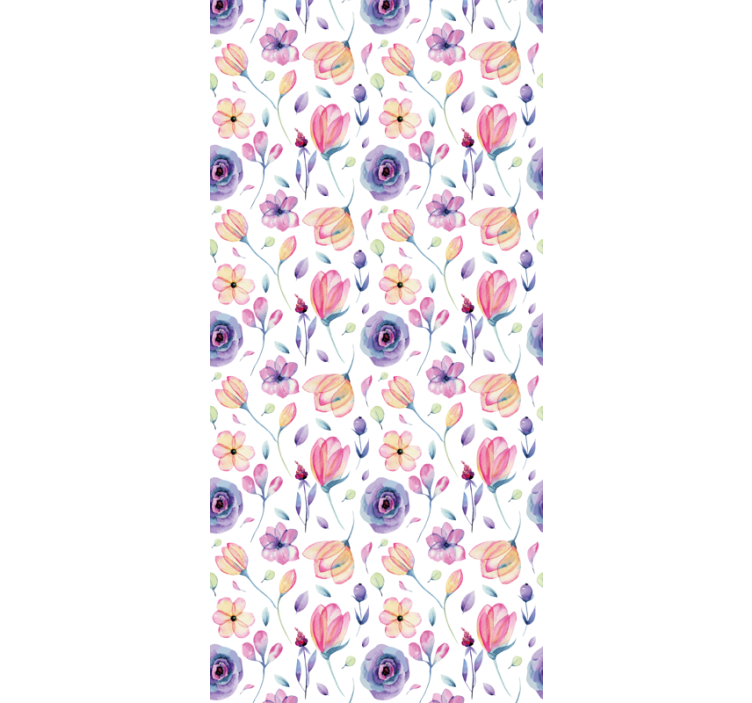 Floral wallpaper in soft purple blooms - TenStickers
