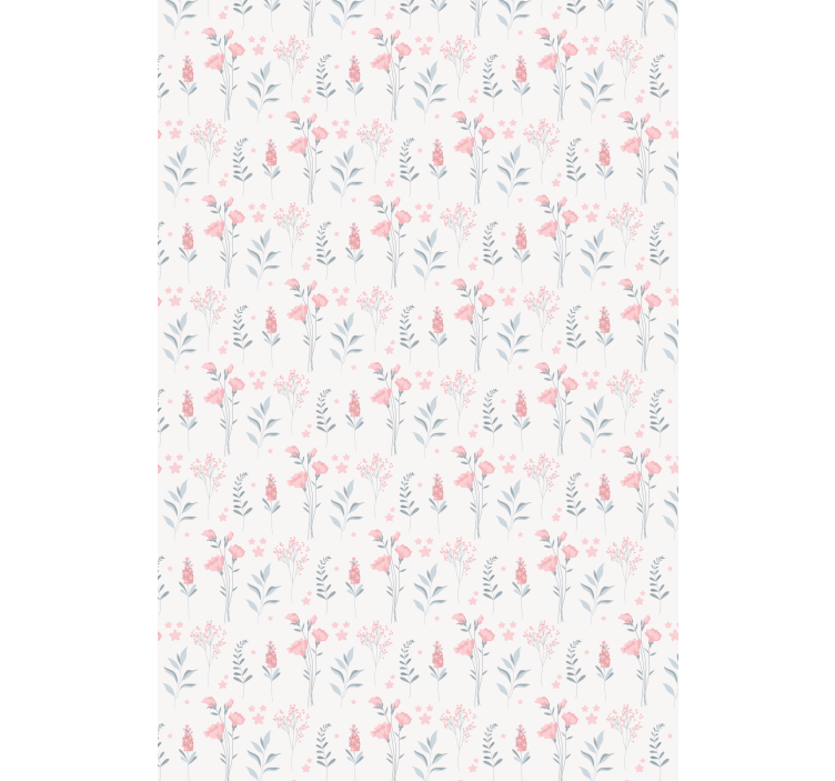 Floral wallpaper pink blossom flowers - TenStickers