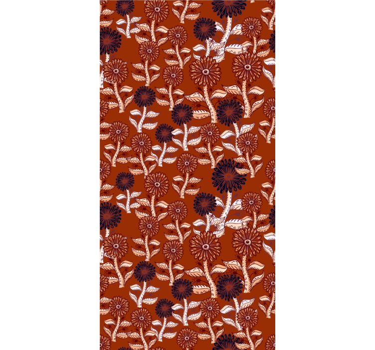 Floral wallpaper in african abstract sunflower design - TenStickers