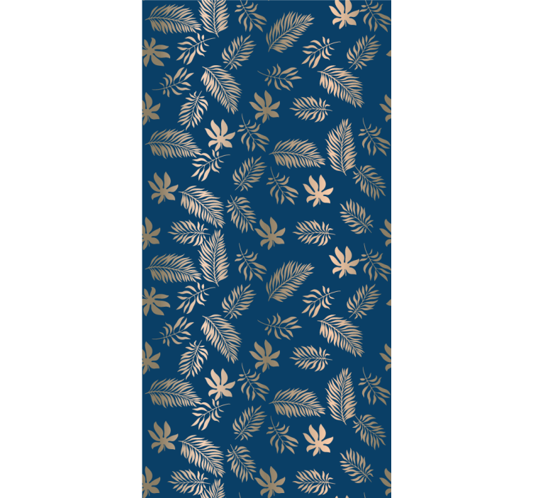 Floral wallpaper in african style blue flower design - TenStickers