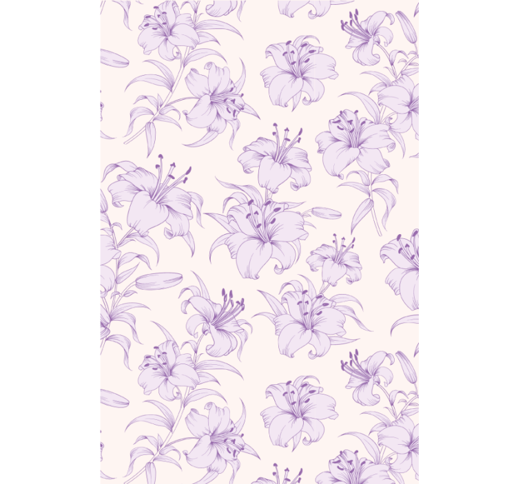 Floral wallpaper with blooming lilies design - TenStickers