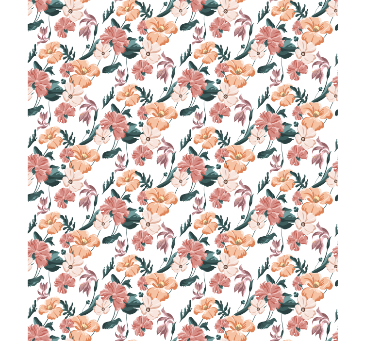 Floral wallpaper flowerprint 'ziedi' white - TenStickers
