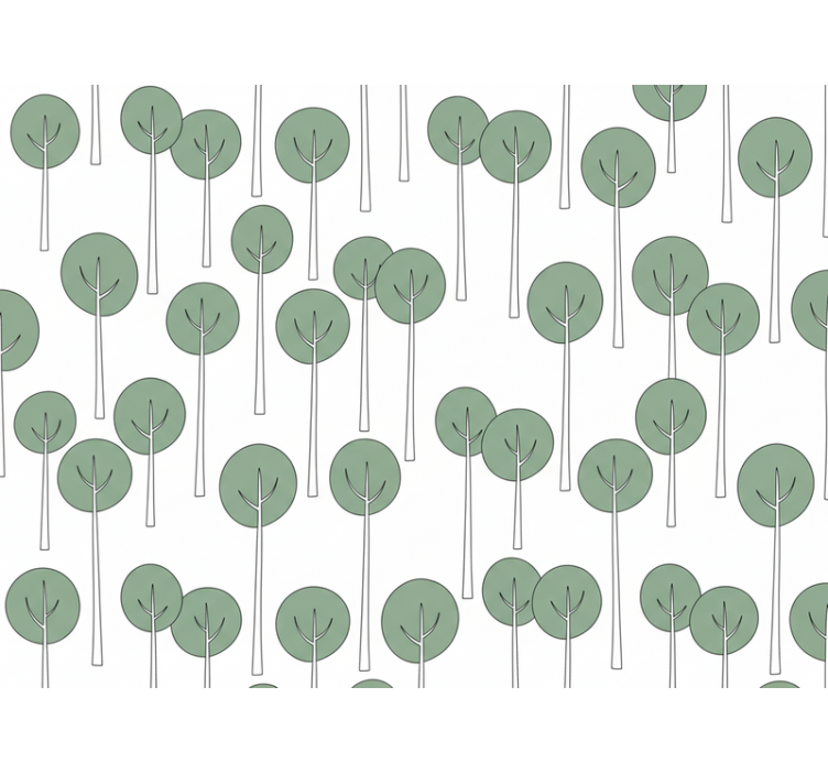 Flowers wallpaper minimalist tree design - TenStickers