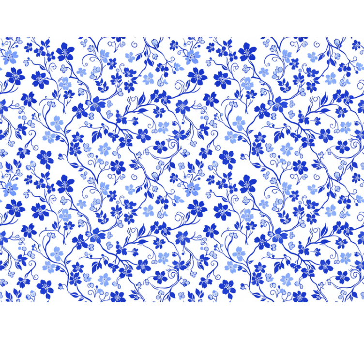 Flowers wallpaper blue cherry blossom - TenStickers