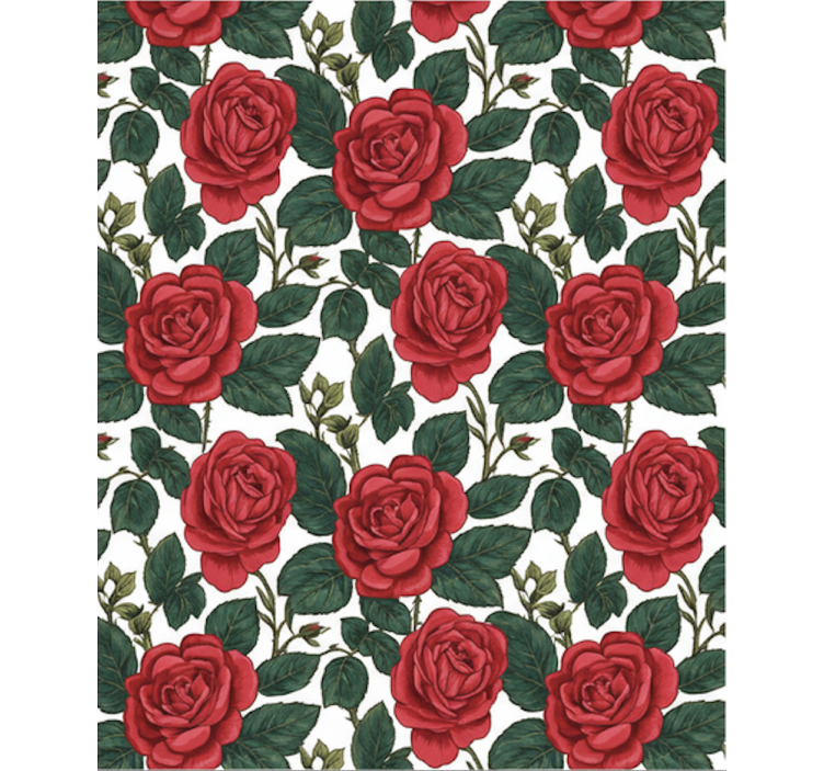 Flowers wallpaper red roses design - TenStickers