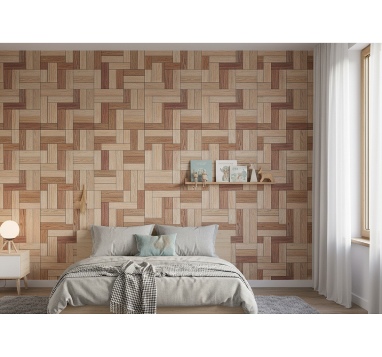 Wood effect wallpaper in wood optics - TenStickers