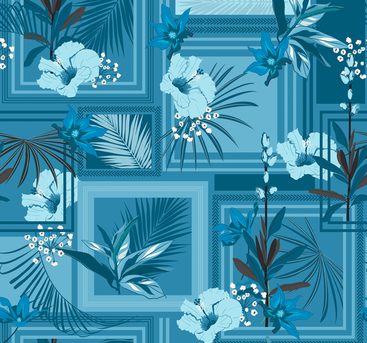 Floral Geometry floral wallpaper - TenStickers