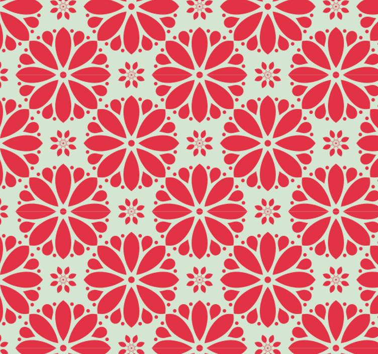 Ornamental Wallpaper floral geometric motifs - TenStickers