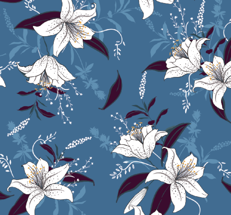 Cold Lilies Flower Wallpaper - TenStickers