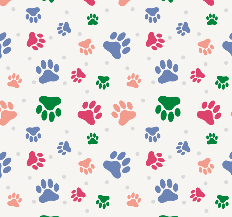 Colored Pets Animal Wallpaper - TenStickers