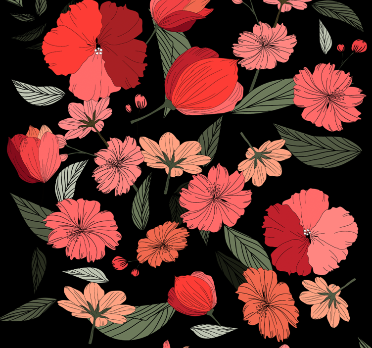 Rose tulips Flower Wallpaper - TenStickers