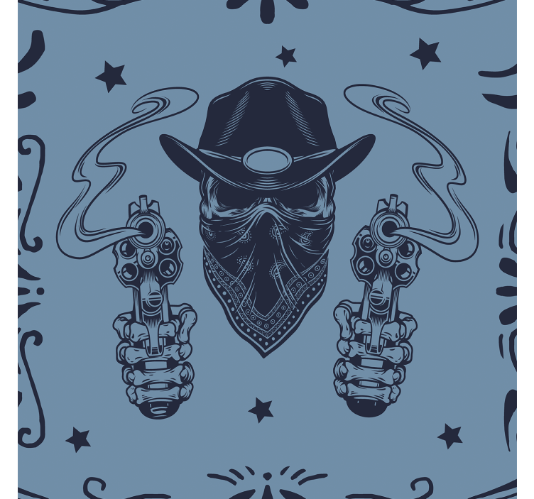 Cowboy skull and flock Vintage Wallpaper - TenStickers