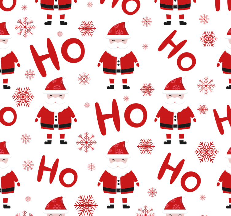 Santa Claus and HoHoHo pattern Wallpaper - TenStickers