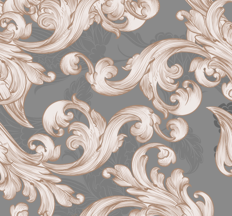 Belle grise Ornamental Wallpaper - TenStickers
