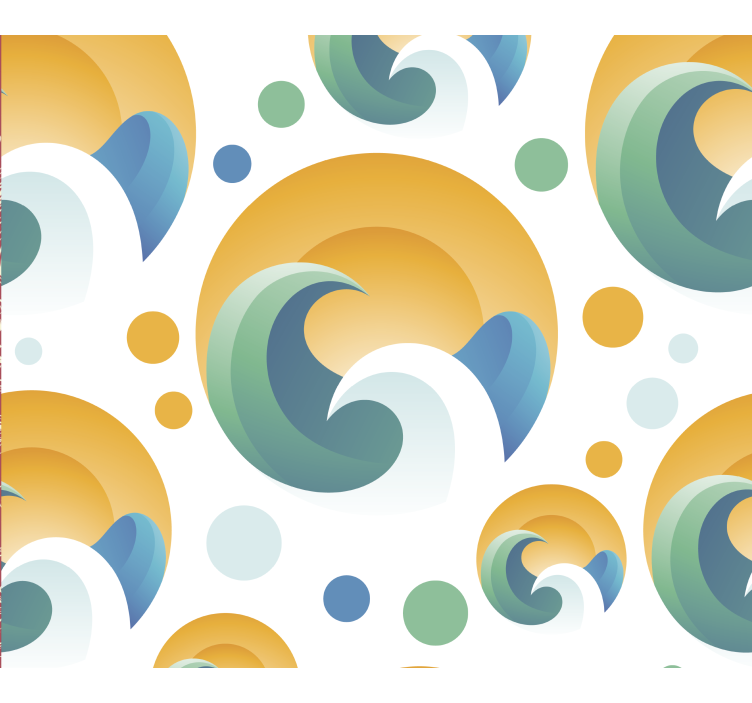 Sun and waves Geometric shape Wallpaper - TenStickers