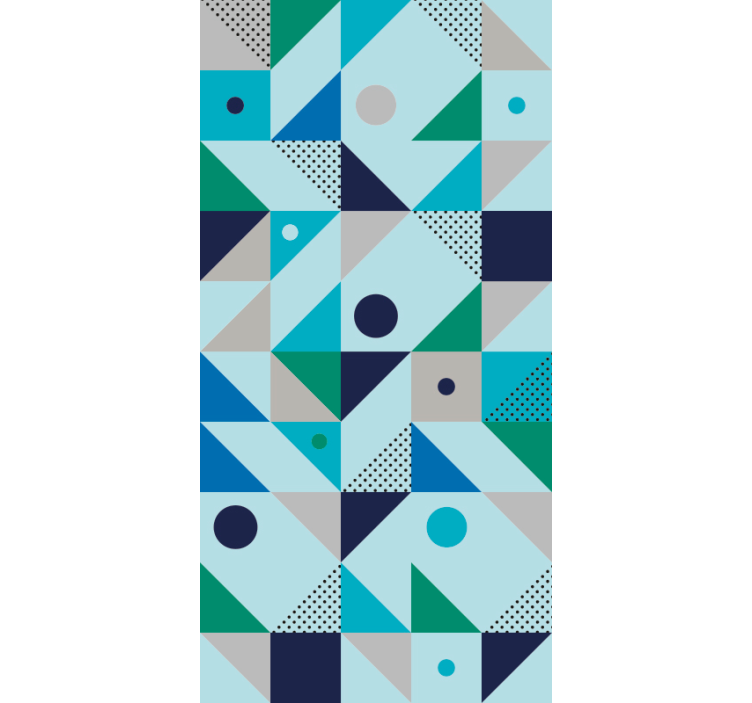 Blue patchwork abstract  Wallpaper - TenStickers