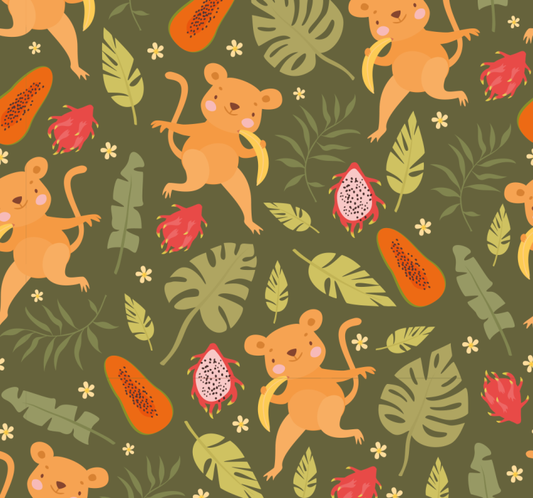 Group of monkey drawing animal Wallpaper - TenStickers
