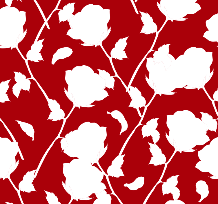 Red wallpaper with roses flower - TenStickers