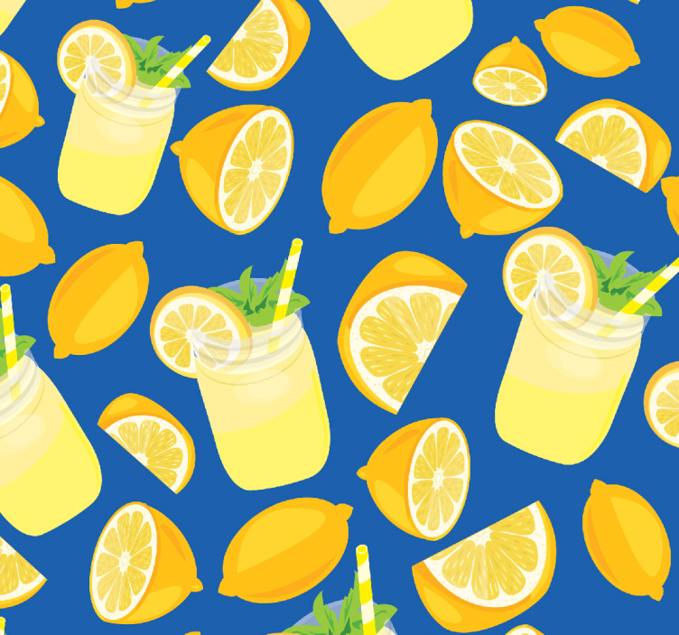 Lemon Juice Citrus Wallpaper - TenStickers