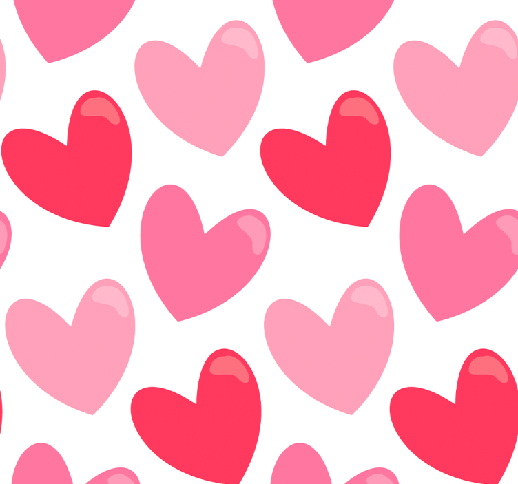 Heart Motifs polka dots wallpaper - TenStickers