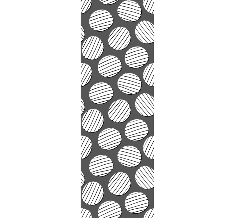 Circular 3D black and white wallpaper - TenStickers