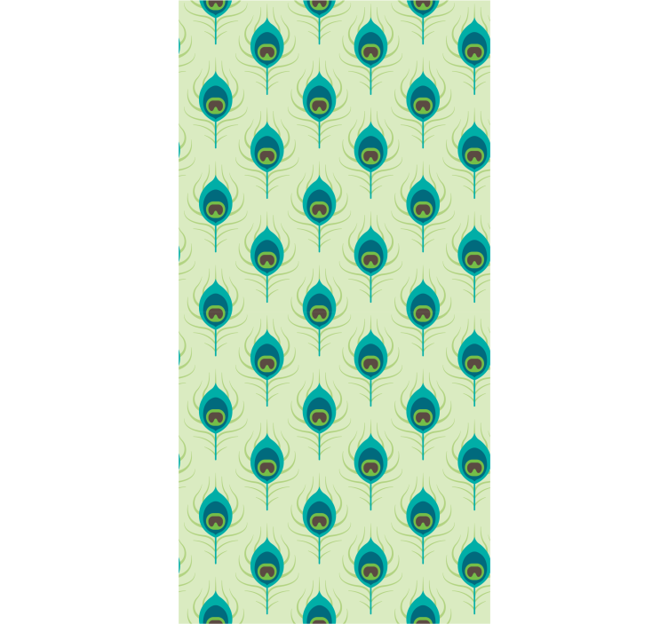 Modern peacock feather Ornamental wallpaper - TenStickers