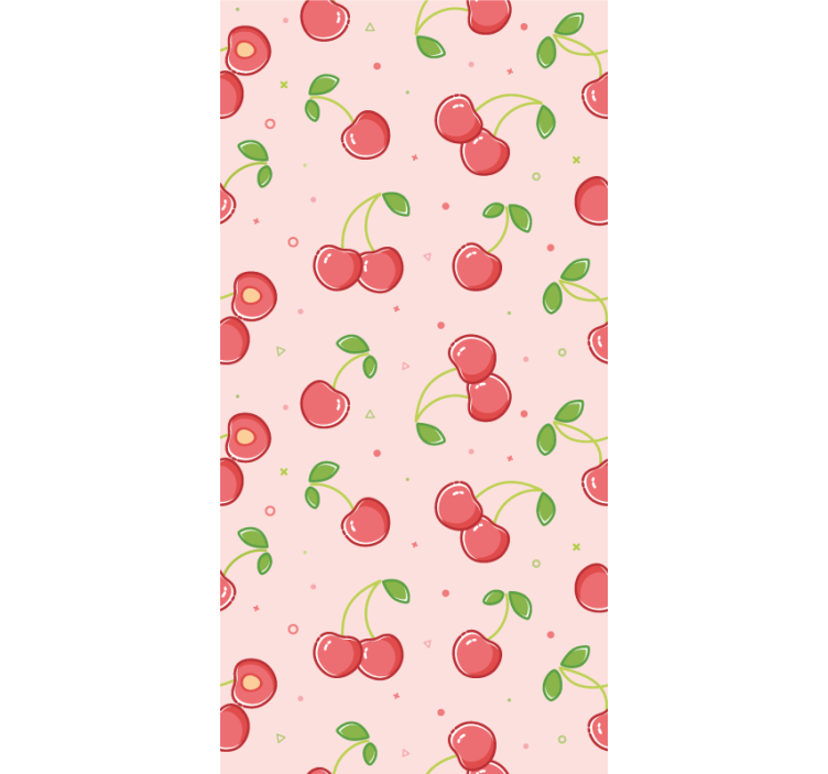 Pink cherries children wallpaper - TenStickers