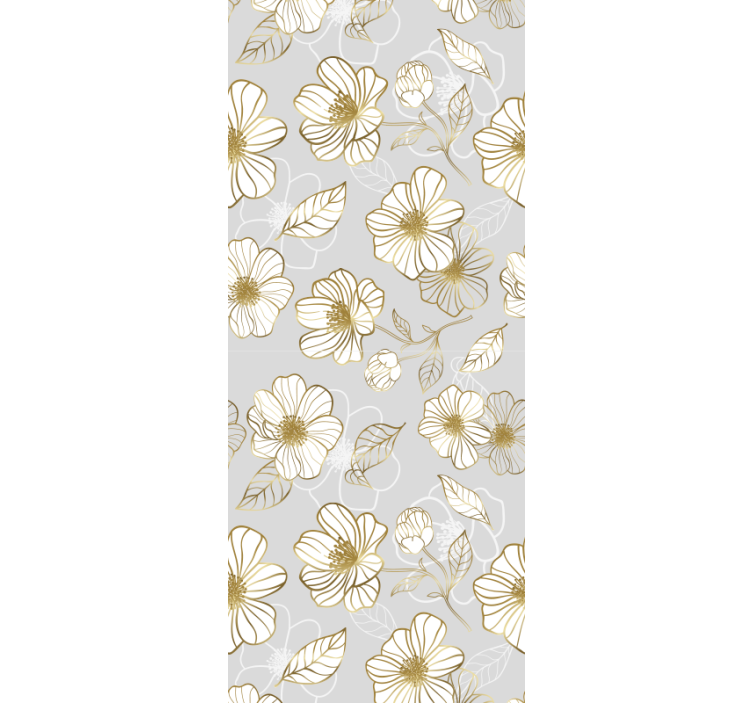 Gold Floral Pattern floral wallpaper - TenStickers