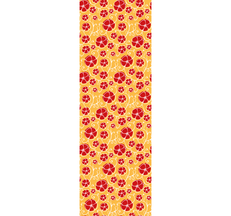 Cherry blossom pattern red flower wallpaper - TenStickers