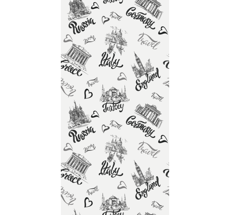 Cities with heart city wallpaper - TenStickers