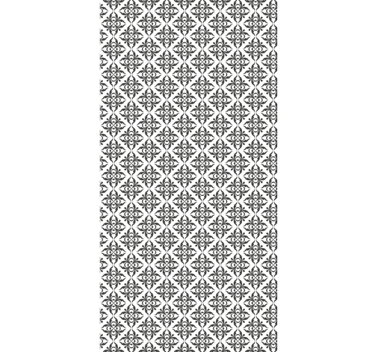 Elegant black floral wallpaper office - TenStickers