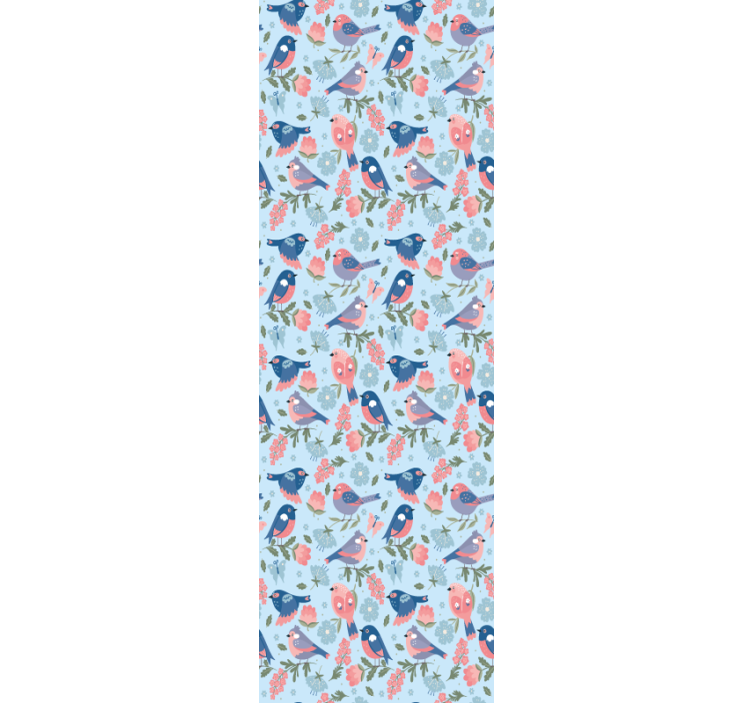 Birds Floral Pattern birds in wallpaper - TenStickers