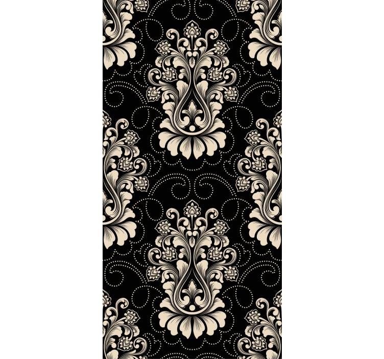 Black silver memory flowery wallpaper - TenStickers