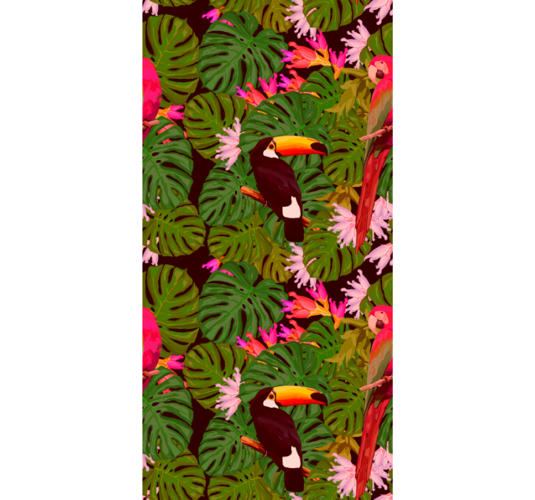 Tropical Toucan Motif jungle themed wallpaper - TenStickers