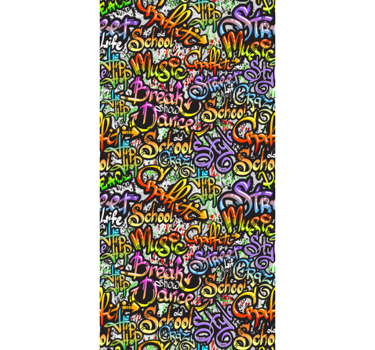 Colorful Graffiti wall text Art Wallpaper - TenStickers