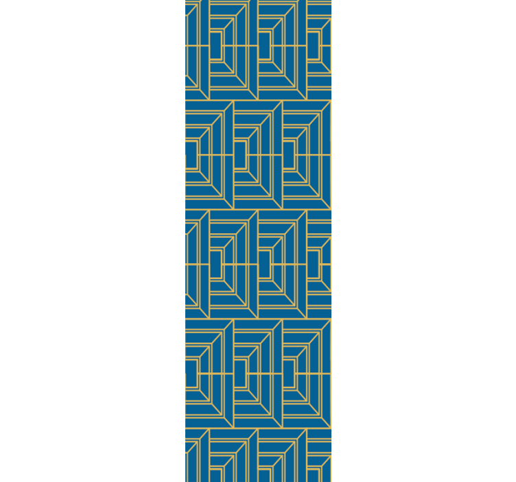 Gold lines with blue background Wallpaper - TenStickers