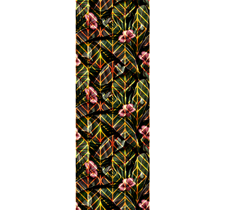 Modern geometric pattern with birds Wallpaper - TenStickers