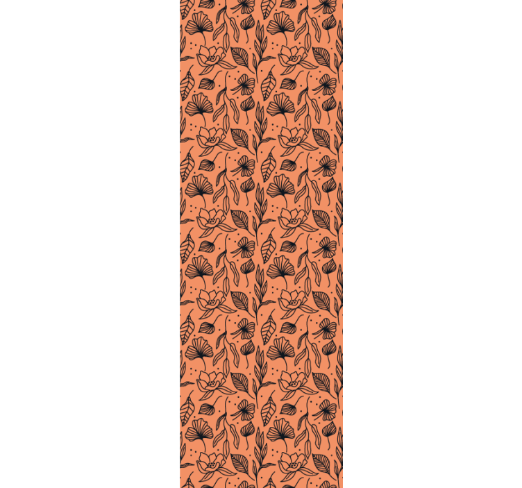 Floral Patterned Interior flowers wallpaper - TenStickers