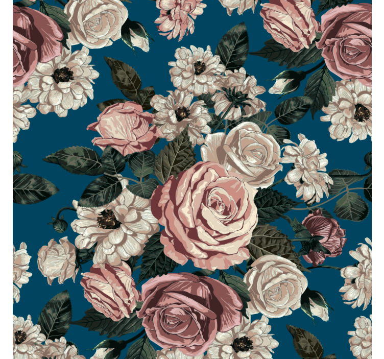 Romantic floral pattern wallpaper - TenStickers